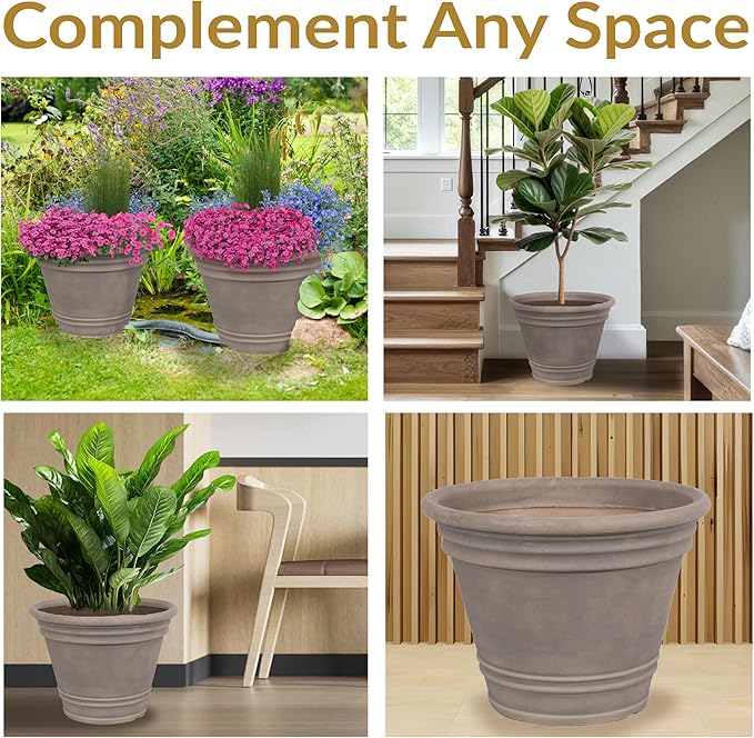 Sunnydaze 20-Inch Franklin Large Plant Pot - Image 4