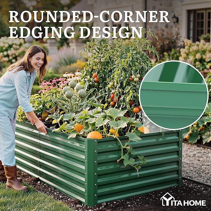 YITAHOME 6pcs 6x3x2 ft Galvanized Raised Garden Bed Kit, Large Metal Planter Box - Image 6