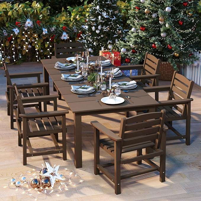5-Piece Brown Outdoor Dining Set - Image 3
