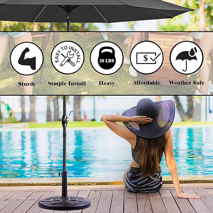 BACKYARD EXPRESSIONS PATIO · HOME · GARDEN 911554 21 Pound Umbrella Base - Image 7