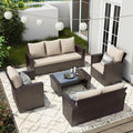 Wisteria Lane 5 Piece Outdoor Patio Furniture Sets, Wicker Conversation Set by WisteriaLane