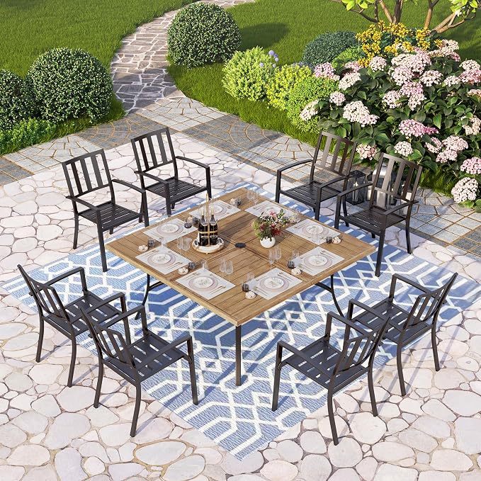 PHI VILLA 9 Pieces Outdoor Dining Set - Image 4