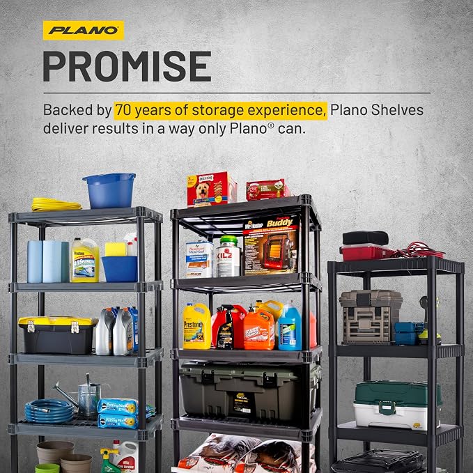 Plano 5-Shelf Plastic Storage Shelves, 73” x 36” x 18”, 750lb Capacity - Image 6