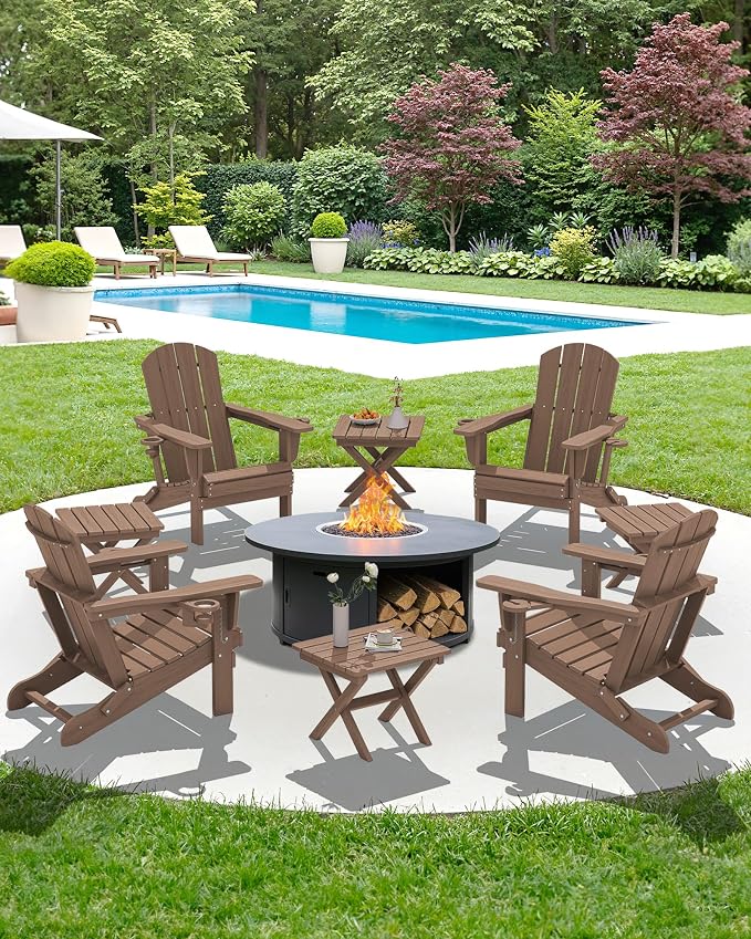 SERWALL Folding Outdoor Side Table Set of 2, Portable Adirondack Side Table - Image 11