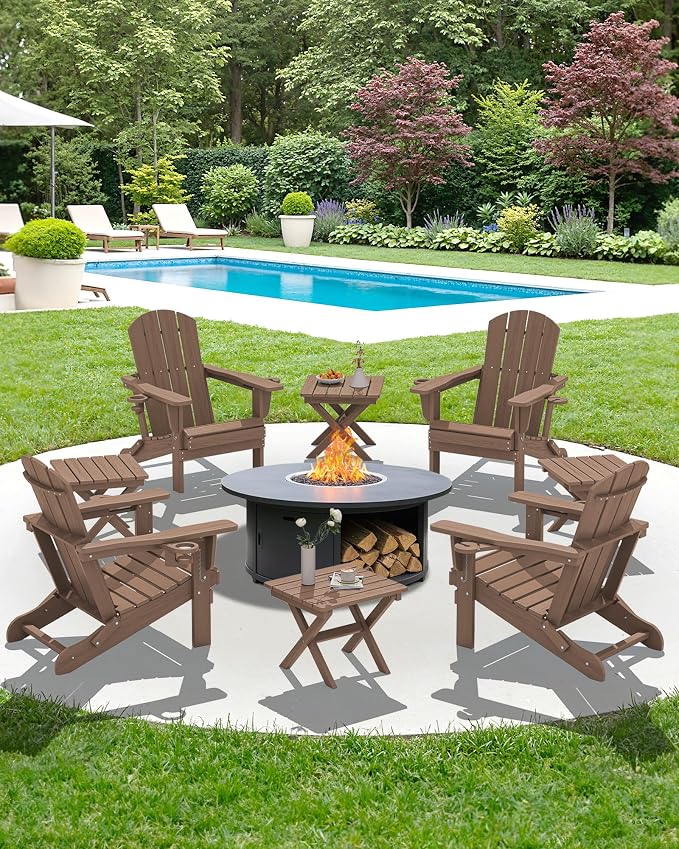 SERWALL Folding Outdoor Side Table Set of 4, Small Adirondack Side Table - Image 11
