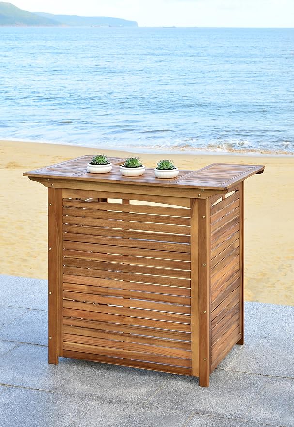 Safavieh Outdoor Collection Monterey Teak Bar Table - Image 2