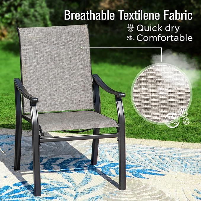 Sophia & William Patio Dining Set 9 Pieces, 8 Quick Dry Textilene Chairs and 1 - Image 3