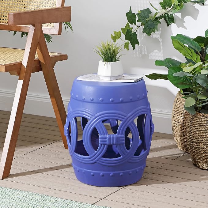 JONATHAN Y TBL1022D Lucky Coins 16" Chinese Ceramic Drum Indoor/Outdoor Garden - Image 2