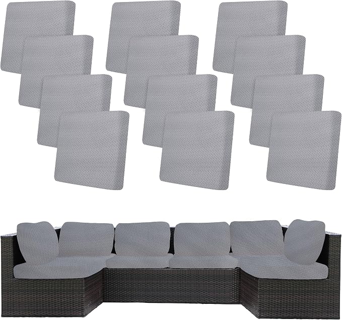 12Pcs Stretch Patio Cushion Covers, Outdoor Couch Covers Replacement, Outdoor by BIETYONE