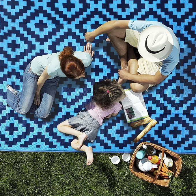 SAND MINE Reversible Mats, Plastic Straw Rug, Modern Area Rug, Large Floor Mat - Image 6