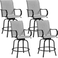 Yaheetech Patio Swivel Barstools Outdoor Chairs Set of 4, High Bistro Stools by Yaheetech
