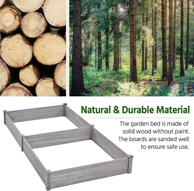 Yaheetech 8×4ft Wooden Horticulture Raised Garden Bed Divisible Elevated - Image 8