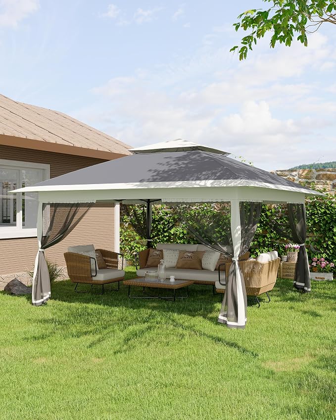 Canopy Tent 13x13 ft, Pop Up Gazebo One-Push Setup - Image 9