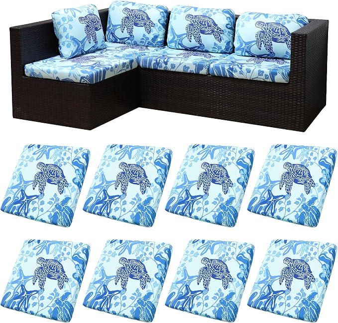 8Pcs Stretch Patio Cushion Covers, Outdoor Couch Covers Replacement, Outdoor by BIETYONE