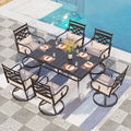 PHI VILLA 7 Pcs Patio Dining Sets, Outdoor Table Chair Set by PHIVILLAThepioneerofcomfortablehouseholdsupplies