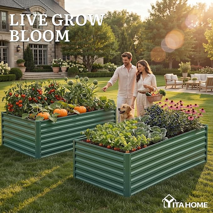 YITAHOME 4pcs 72x36x24 in Galvanized Raised Garden Bed Kit, Large Metal Planter - Image 3