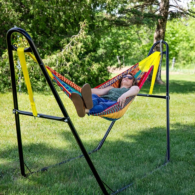 Sunnydaze Handwoven XXL Thick Cord Mayan Double Hammock - Image 9