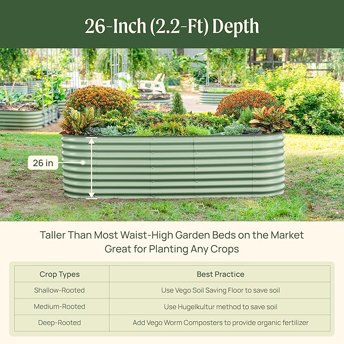 Vego garden 26" Extra Tall Raised Garden Bed Kits, 6 in 1 Modular Raised - Image 5