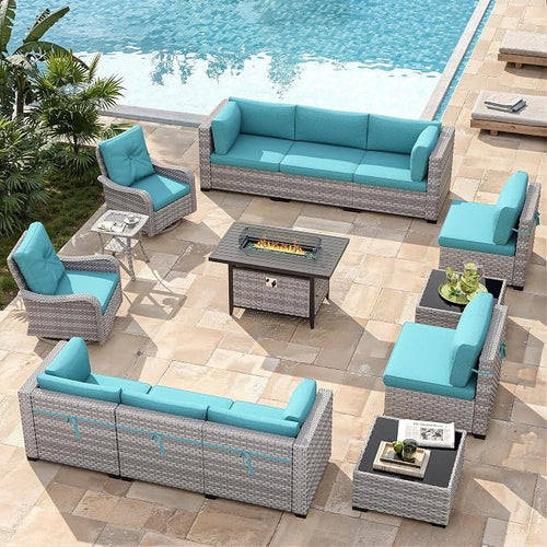 10-Seat Outdoor Wicker Patio Furniture Set - Image 2