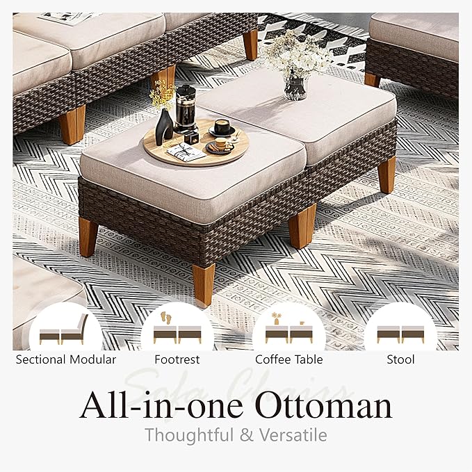 Sophia & William Half Moon Outdoor Sectional Furniture - Image 6