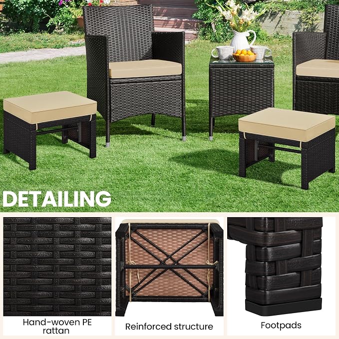 Yaheetech Wicker Ottomans - Image 5