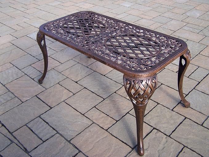 Oakland Living Mississippi Cast Aluminum Cocktail Table, 35-Inch by 18-Inch - Image 6