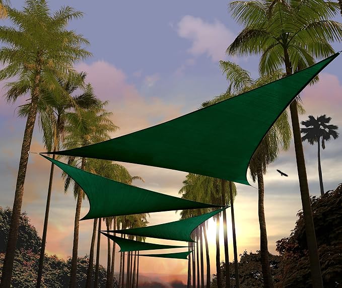 Amgo Custom Size 27' x 27' x 27' Green Triangle Sun Shade Sail Order to Make by Amgo