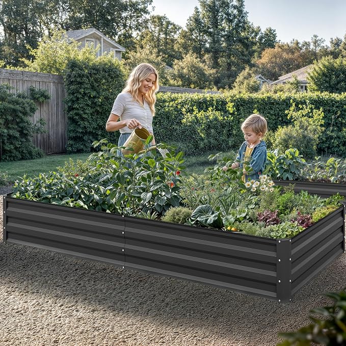 YITAHOME 96x48x12 in 2pcs Galvanized Raised Garden Bed Kit, Large Metal Planter - Image 3