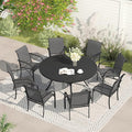 VICLLAX Patio Dining Set for 8, Outdoor Furniture Set Includes 53" Round Patio by HOME