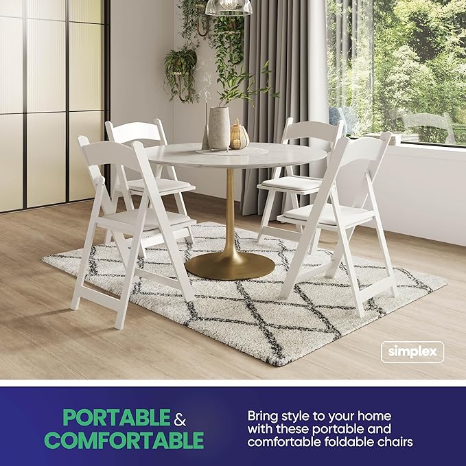 Simplex Furniture Modern White Resin Foldable Chair - Image 5