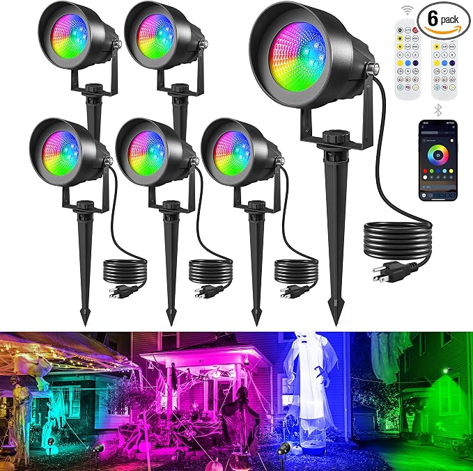 T-SUN Smart Color Changing Landscape Lights, RGBW Spotlights Outdoor by T-SUN