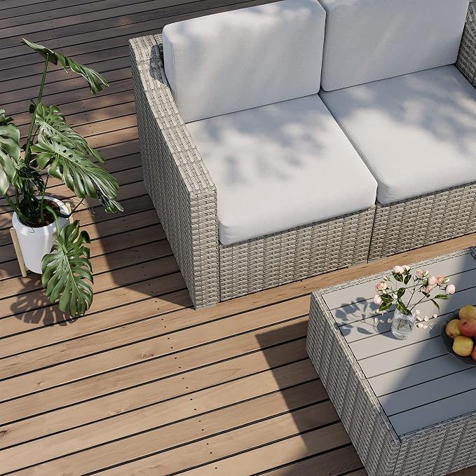 HAPPATIO 10 Piece Patio Conversation Set, Patio Furniture Set - Image 8