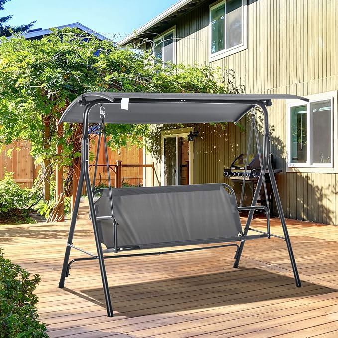 Outsunny 3-Person Porch Swing - Image 2