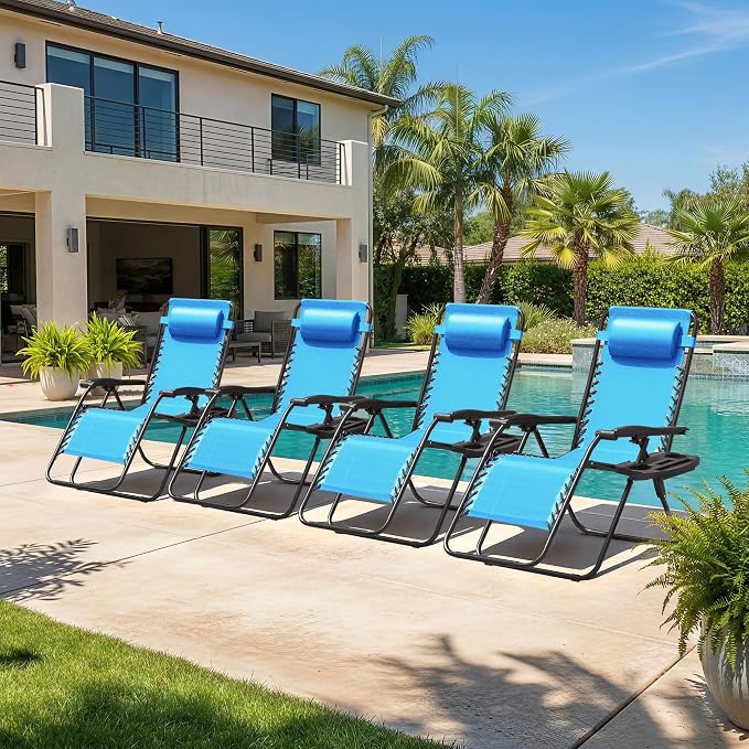 Homall Zero Gravity Chair Patio Folding Lawn Outdoor Lounge Gravity Camp - Image 6