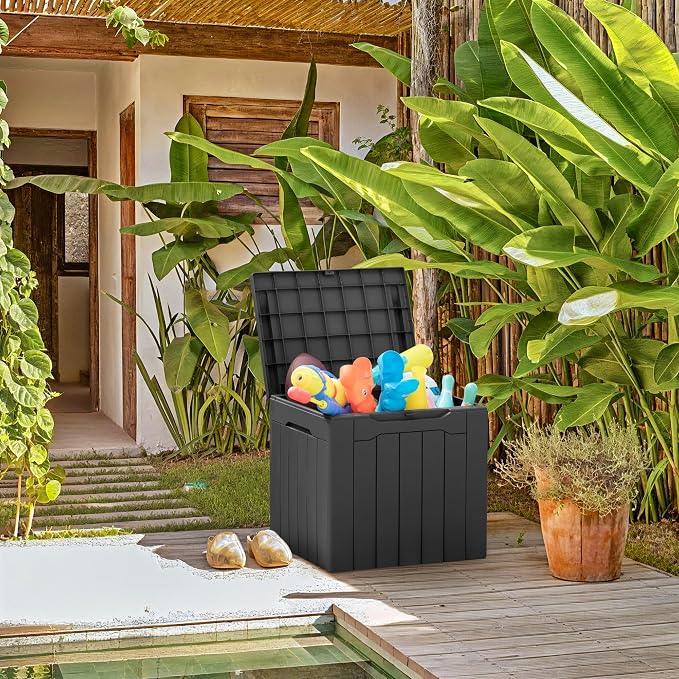 Greesum 31 Gallon Resin Deck Box All Weather Outdoor Storage Boxes - Image 3