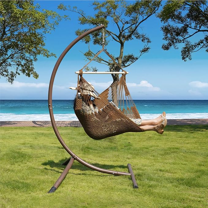 Lazy Daze Hammocks Chair Caribbean Hanging Rope Swing Chair, Soft-Spun Cotton - Image 7