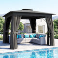 Outsunny 10' x 10' Outdoor Patio Gazebo, Heavy Duty Gazebo Canopy Shelter by Outsunny