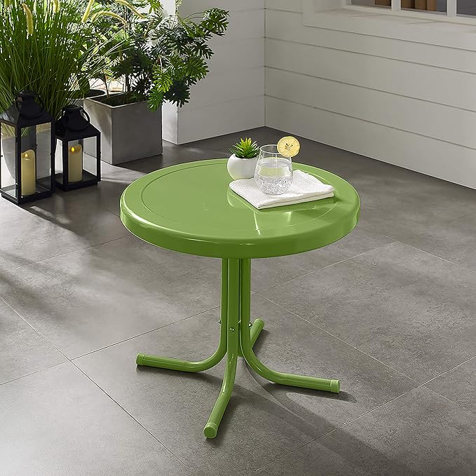 Crosley Furniture Griffith Weather Resistant Retro Metal Outdoor Side Table - Image 7