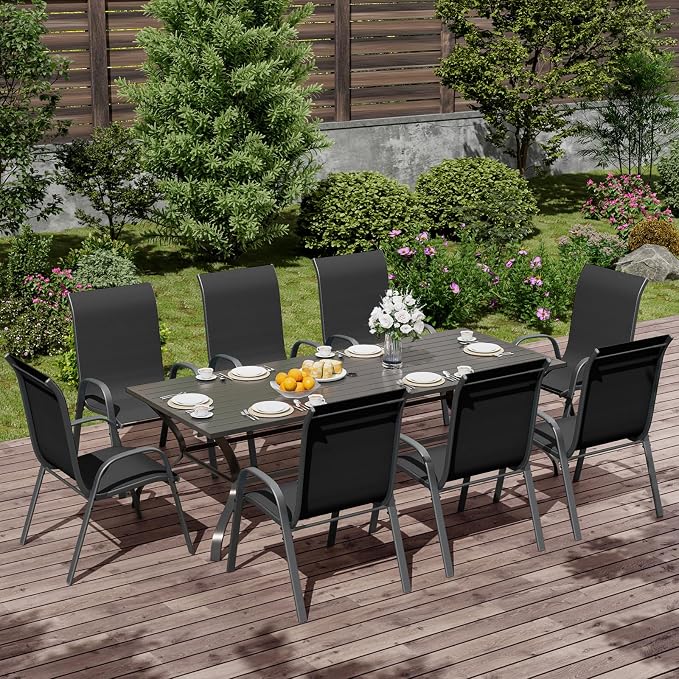 UDPATIO Patio Chairs Set of 8, Stackable Outdoor Dining Chairs - Image 2