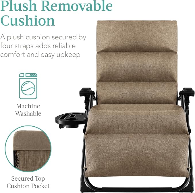 Best Choice Products Oversized Zero Gravity Chair, Folding Outdoor Patio - Image 3
