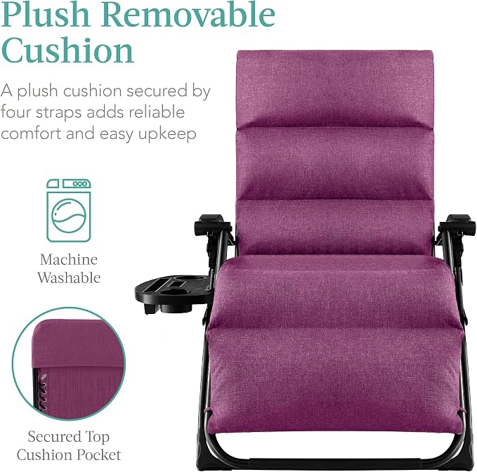 Best Choice Products Oversized Zero Gravity Chair, Folding Outdoor Patio - Image 3