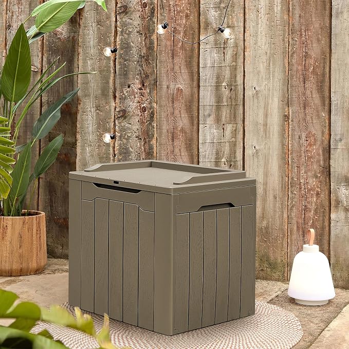 Greesum 31 Gallon Resin Deck Box All Weather Outdoor Storage Boxes - Image 2