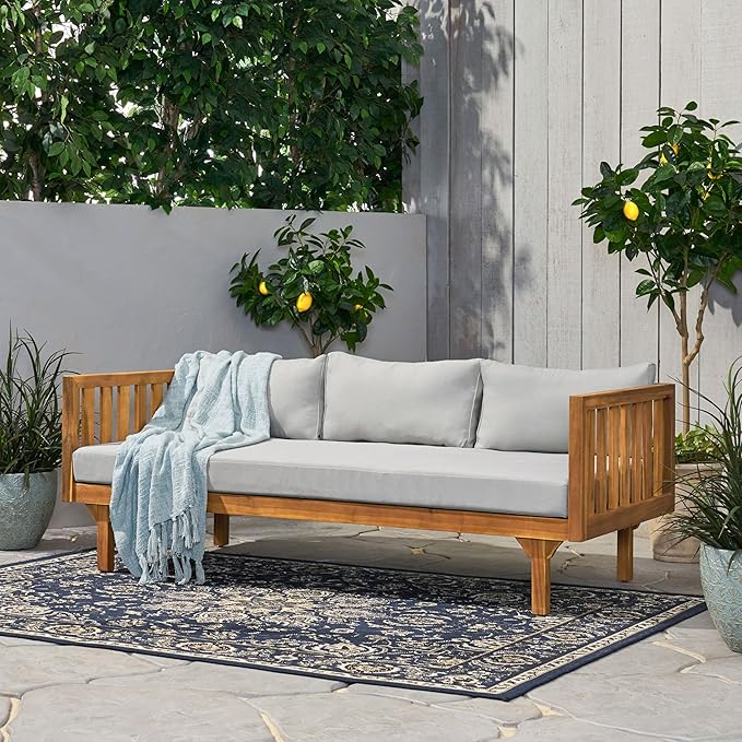 Merax Outdoor Acacia Wood Conversation Set - Image 3