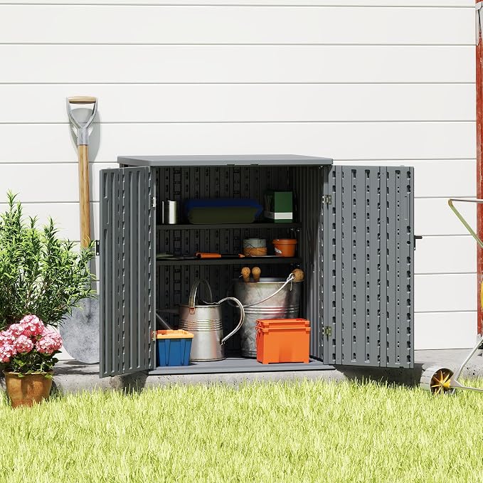 EHHLY Heavy Duty Small Storage Cabinet Outdoor Weatherproof, 14 Cuft Garage - Image 3
