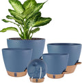 Self Watering Pots for Inoor Ourdoor Plants 10/9/8/7/6.5 Inch Plastic Planters by Fielda