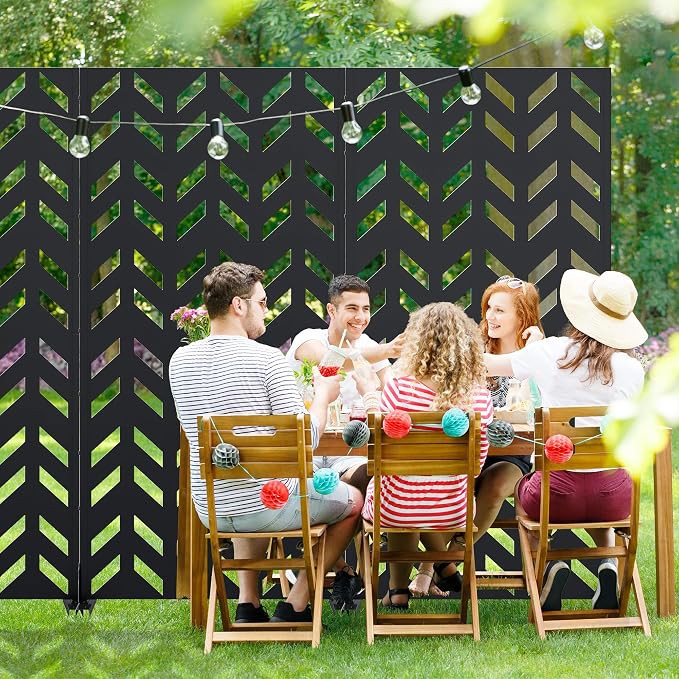 Casaphoria 72" H x 35" W Metal Privacy Screen, Outdoor Freestanding Decorative - Image 8