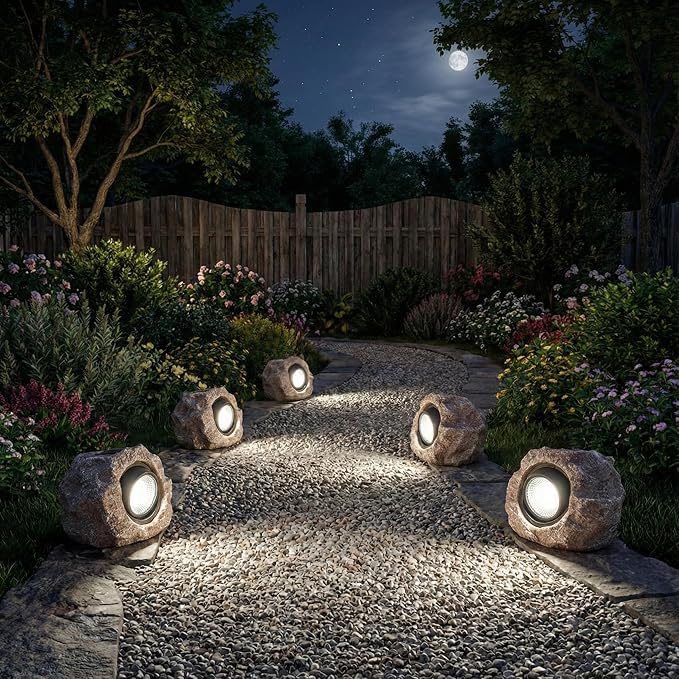 Solar Rock Lights Outdoor Garden Waterproof - Image 2