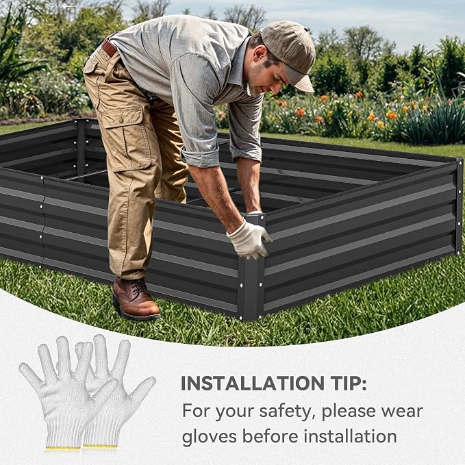 YITAHOME 96x48x12 in 2pcs Galvanized Raised Garden Bed Kit, Large Metal Planter - Image 6