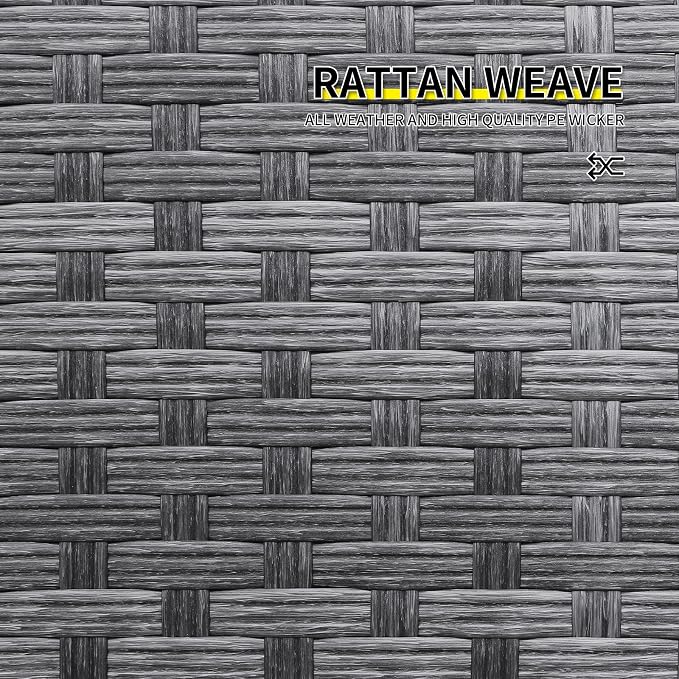 Outdoor Wicker Storage Side Table, Patio Grey PE Rattan End Table - Image 6
