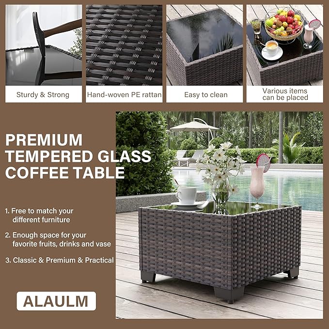 ALAULM 10 Pieces Outdoor Patio Furniture Set - Image 5